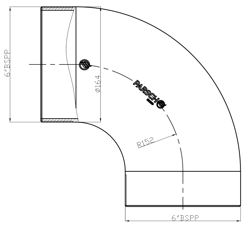 6'' Aluminium 90 Degree Elbow