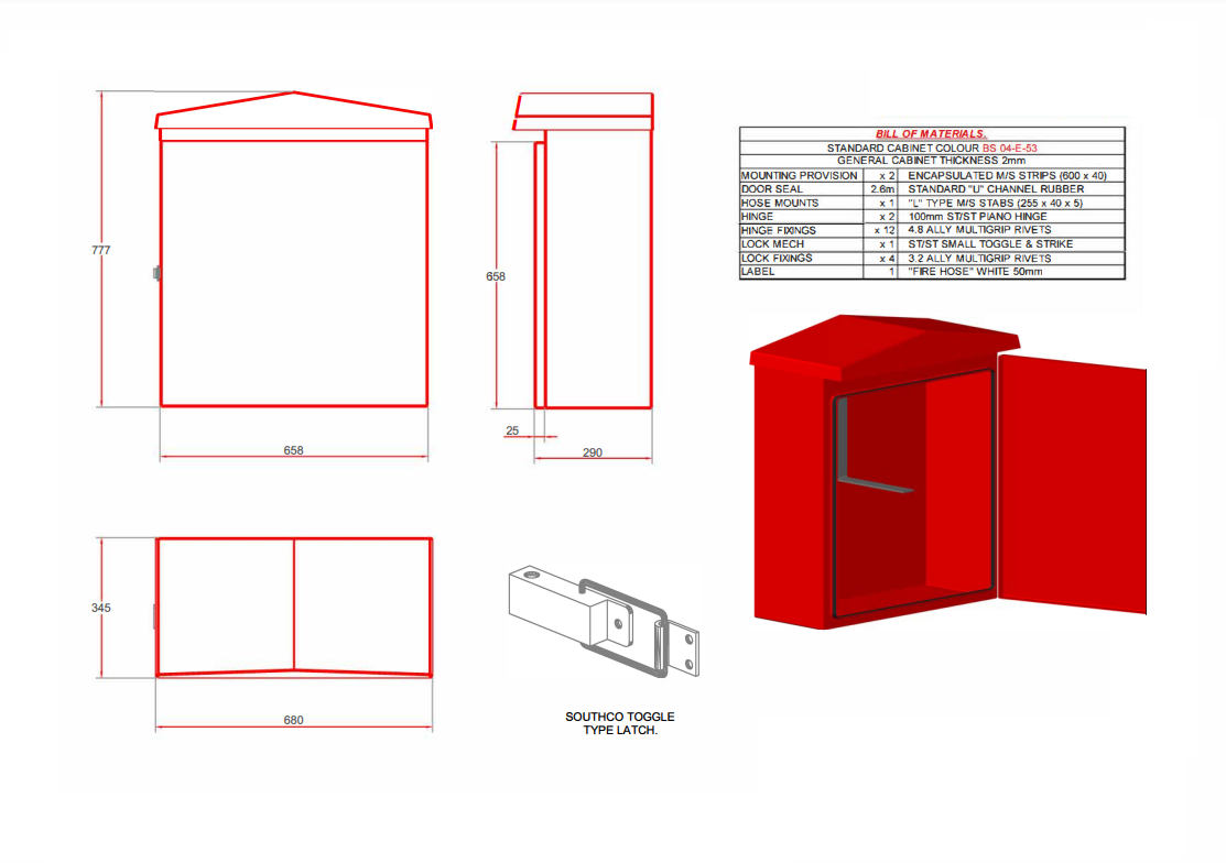 Fire Hose Cabinet - GRP Fibreglass